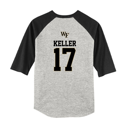 Wake Forest - NCAA Baseball : Ethan Keller - USA Youth Raglan T-Shirt-1