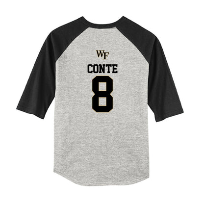 Wake Forest - NCAA Baseball : Matt Conte - USA Youth Raglan T-Shirt-1