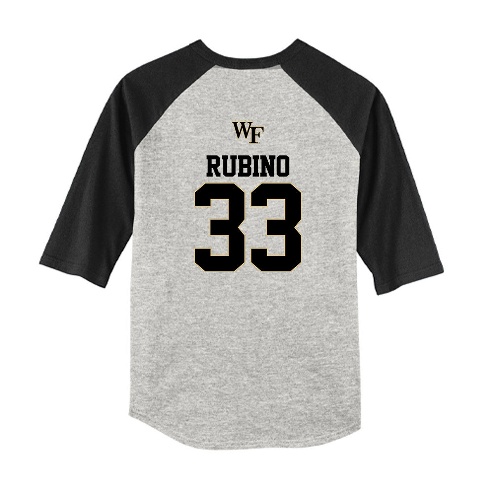 Wake Forest - NCAA Baseball : Nick Rubino - USA Youth Raglan T-Shirt-1