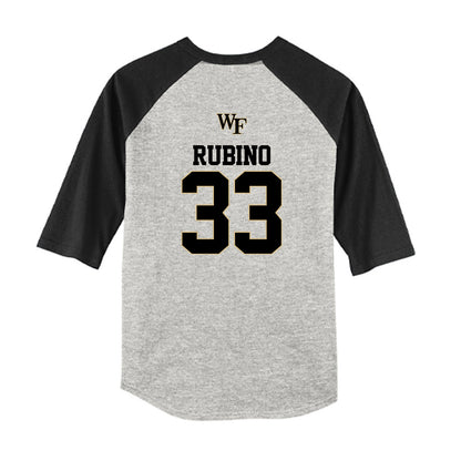 Wake Forest - NCAA Baseball : Nick Rubino - USA Youth Raglan T-Shirt-1