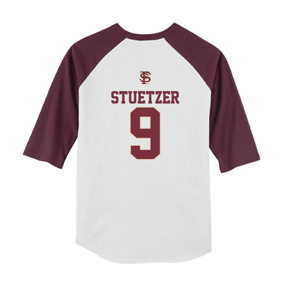 FSU - NCAA Baseball : John Stuetzer - USA Youth Raglan T-Shirt-1