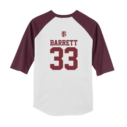 FSU - NCAA Baseball : Ben Barrett - USA Youth Raglan T-Shirt-1