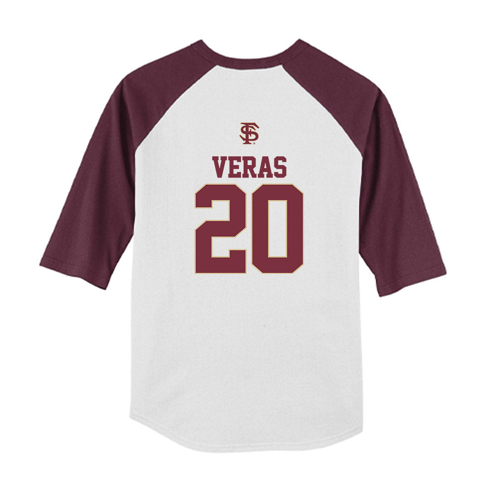 FSU - NCAA Baseball : Genson Veras - USA Youth Raglan T-Shirt-1