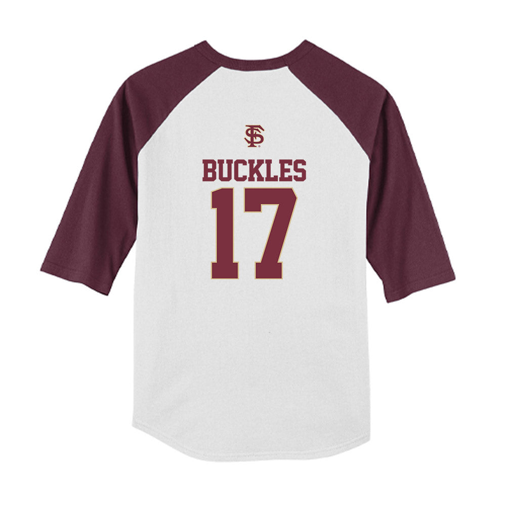 FSU - NCAA Baseball : Charlie Buckles - USA Youth Raglan T-Shirt-1