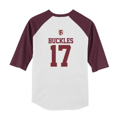 FSU - NCAA Baseball : Charlie Buckles - USA Youth Raglan T-Shirt-1