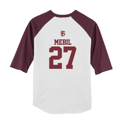 FSU - NCAA Baseball : Kevin Mebil - USA Youth Raglan T-Shirt-1