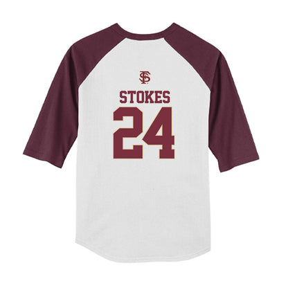 FSU - NCAA Baseball : Cole Stokes - USA Youth Raglan T-Shirt-1