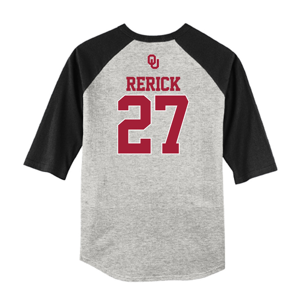 Oklahoma - NCAA Baseball : Drew Rerick - USA Raglan Shirt-1