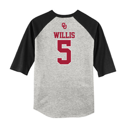 Oklahoma - NCAA Baseball : Dawson Willis - USA Raglan Shirt-1