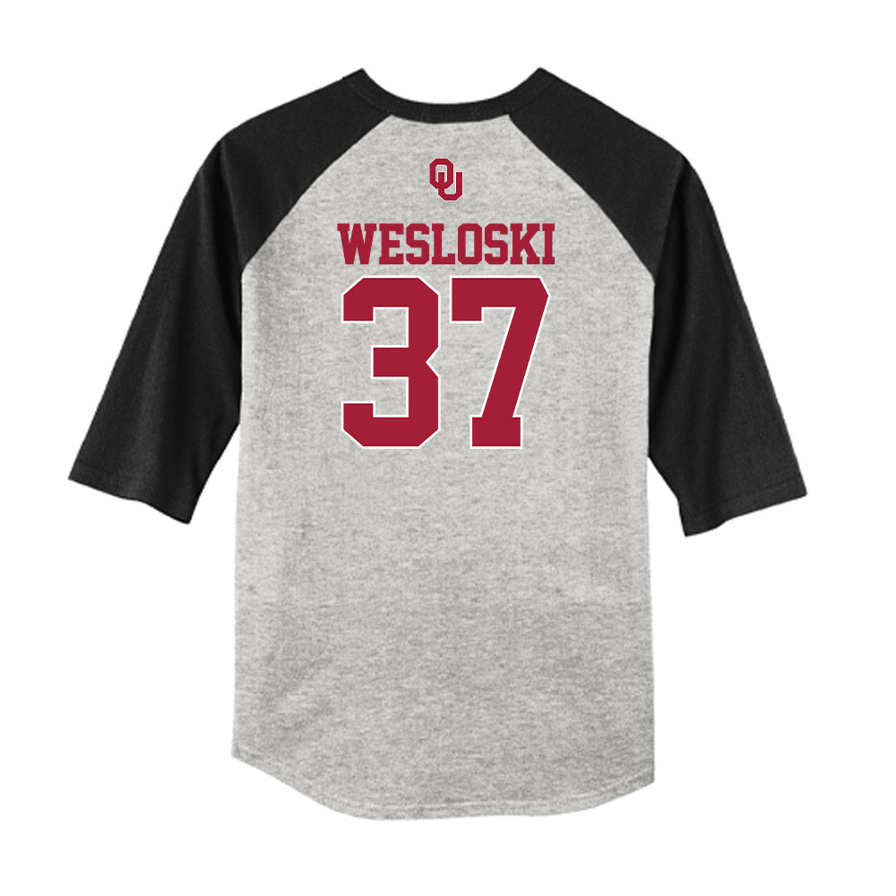 Oklahoma - NCAA Baseball : Nick Wesloski - USA Raglan Shirt-1