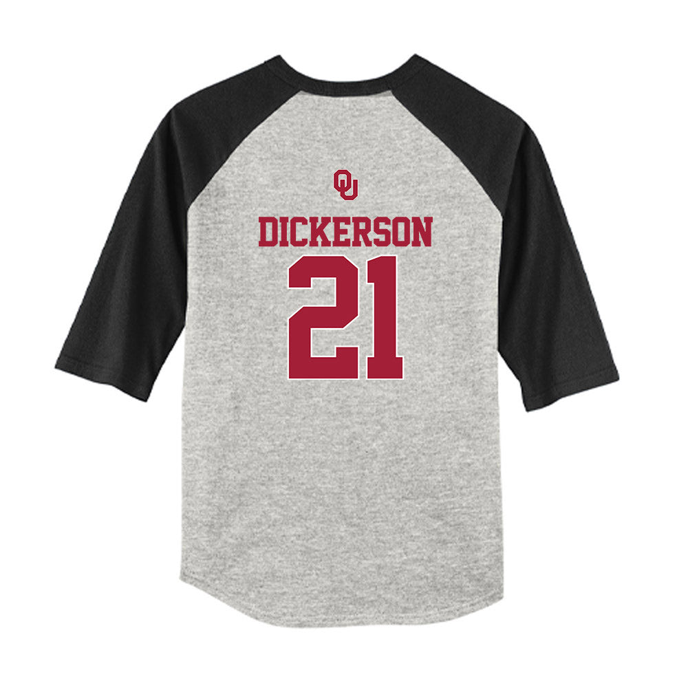 Oklahoma - NCAA Baseball : Drew Dickerson - USA Youth Raglan T-Shirt-1