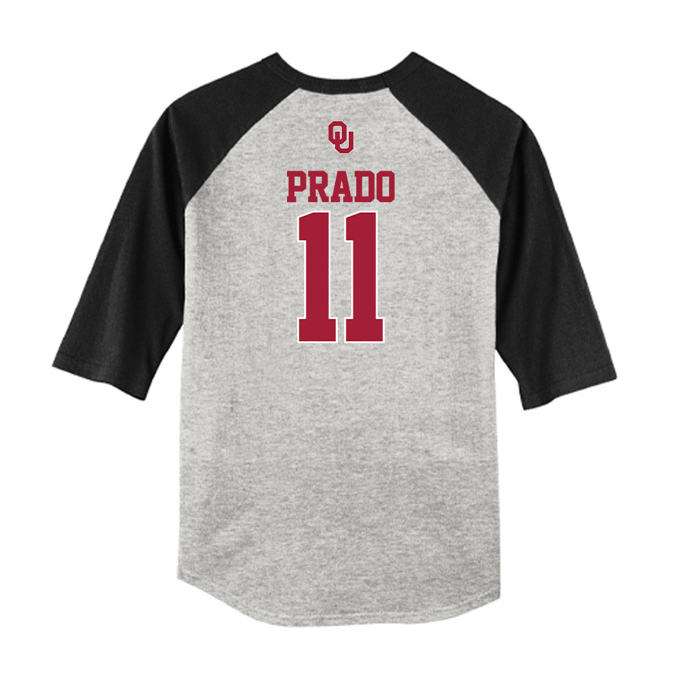 Oklahoma - NCAA Baseball : Gerardo Prado - USA Raglan Shirt-1