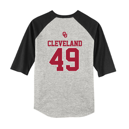 Oklahoma - NCAA Baseball : Jackson Cleveland - USA Youth Raglan T-Shirt-1
