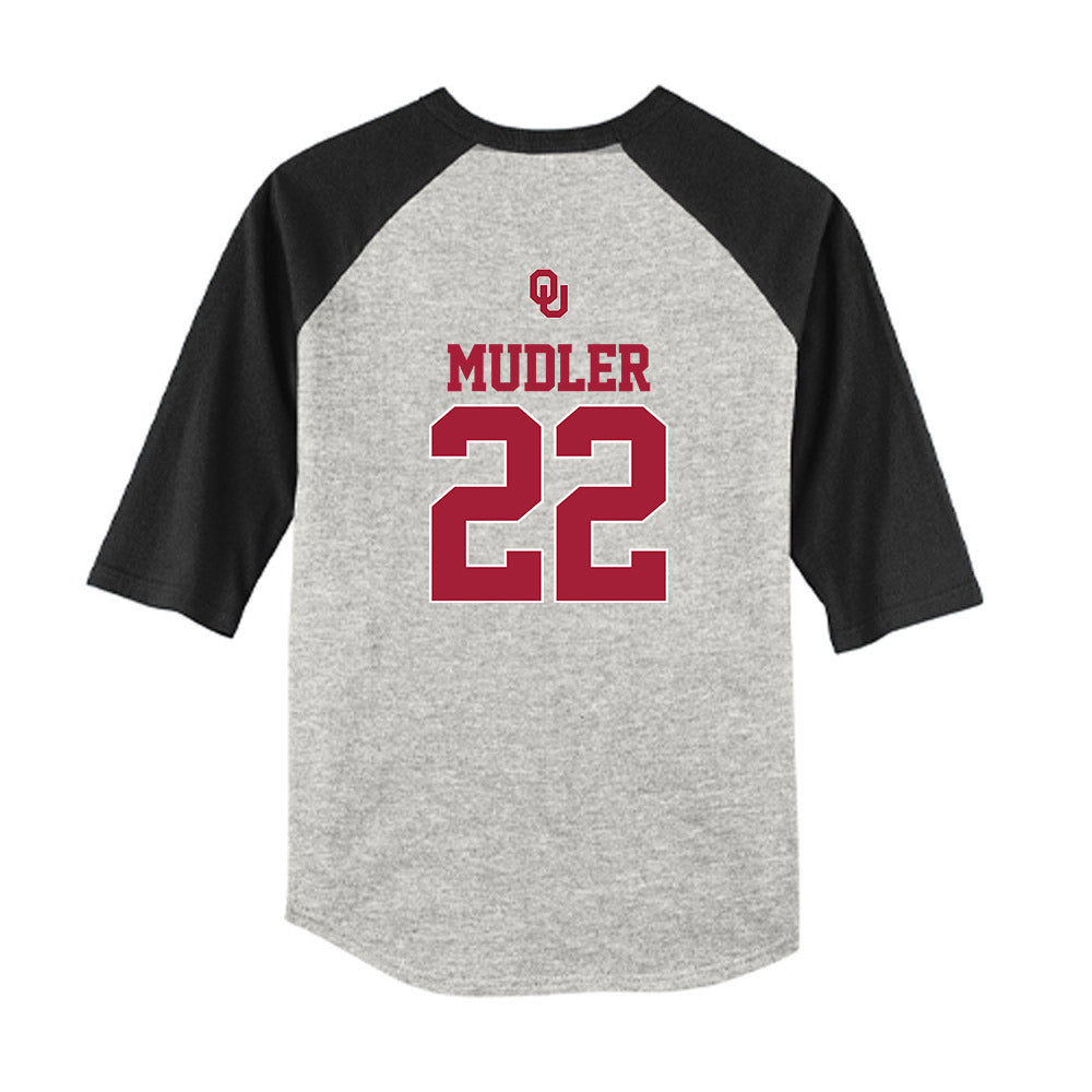 Oklahoma - NCAA Baseball : Scott Mudler - USA Youth Raglan T-Shirt-1
