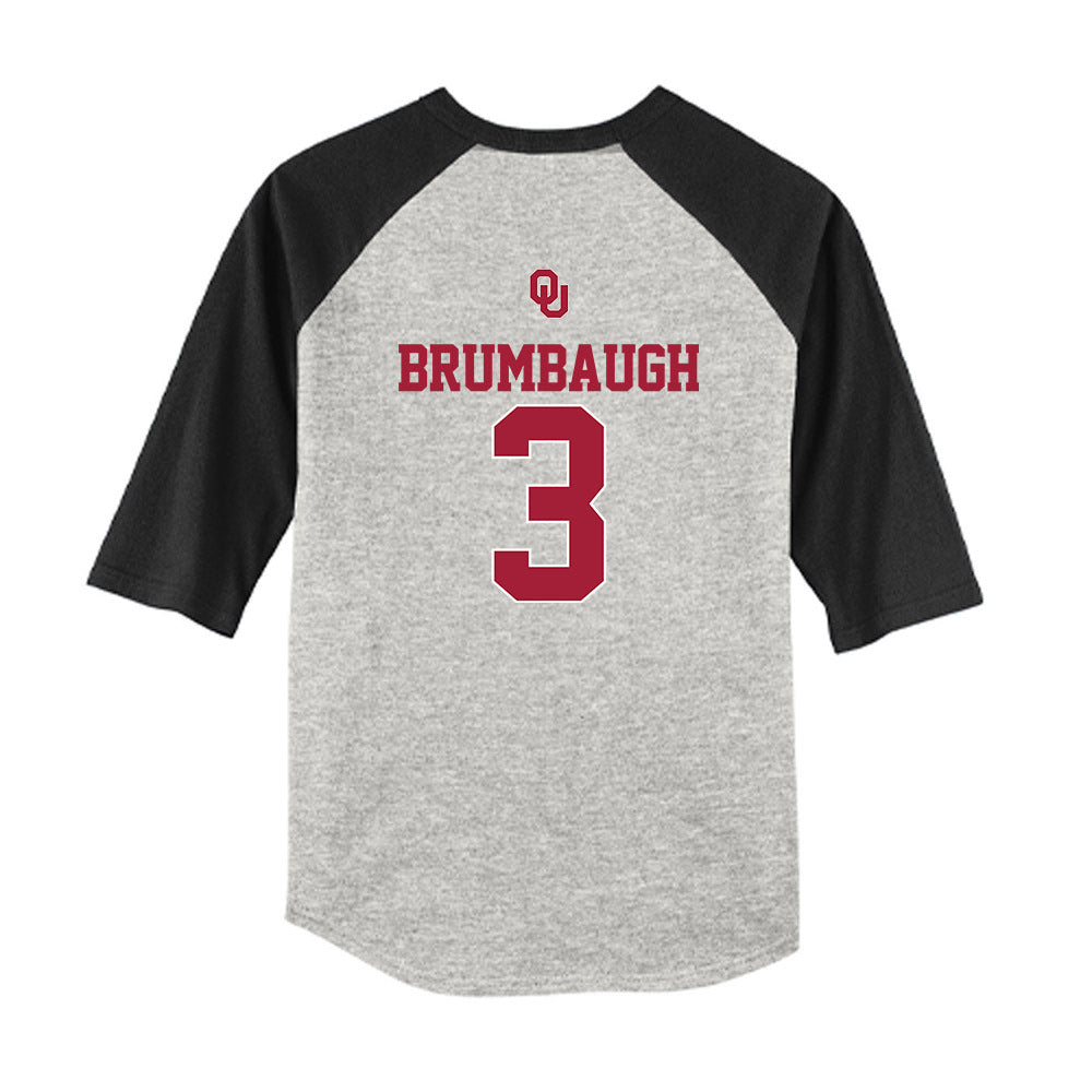 Oklahoma - NCAA Baseball : Cayden Brumbaugh - USA Youth Raglan T-Shirt-1
