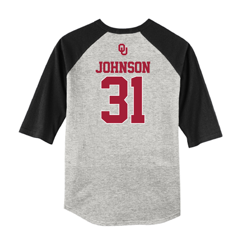 Oklahoma - NCAA Baseball : Cameron Johnson - USA Raglan Shirt-1