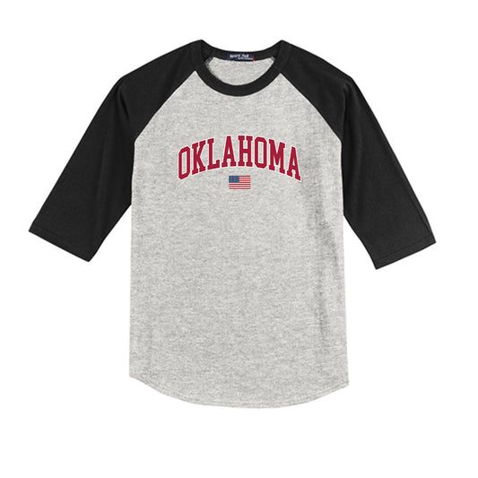 Oklahoma - NCAA Baseball : Jax Legrand - USA Youth Raglan T-Shirt-0