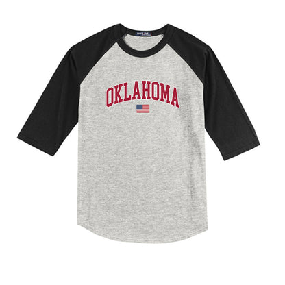 Oklahoma - NCAA Baseball : Connor Larkin - USA Youth Raglan T-Shirt-0