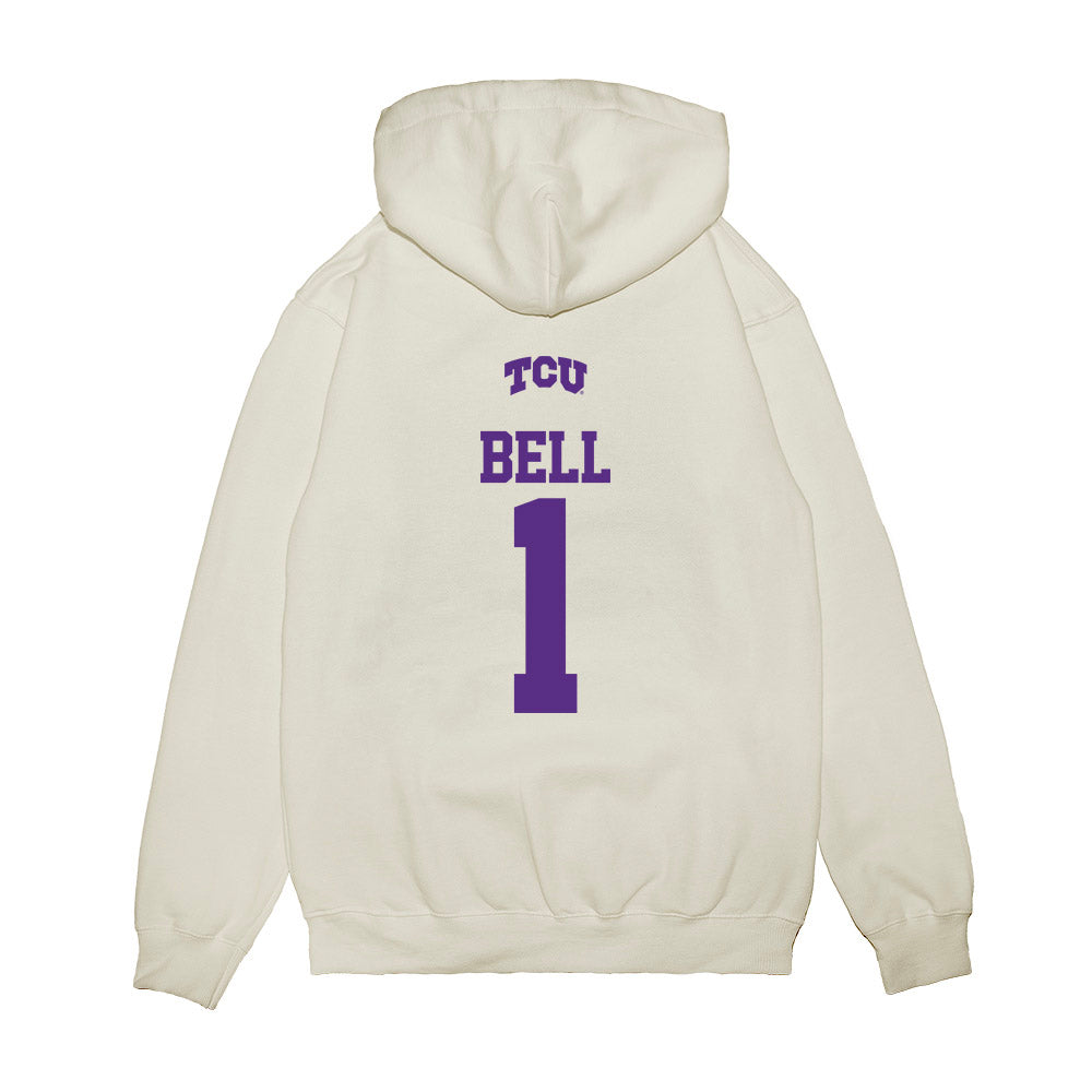 TCU - NCAA Baseball : James Bell - USA Raglan Premium Hooded Sweatshirt-1