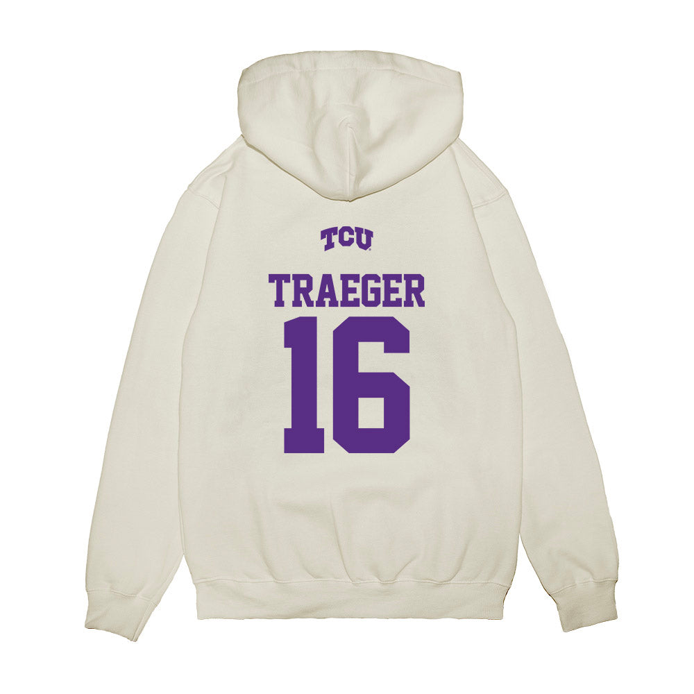 TCU - NCAA Baseball : Nolan Traeger - USA Raglan Premium Hooded Sweatshirt-1
