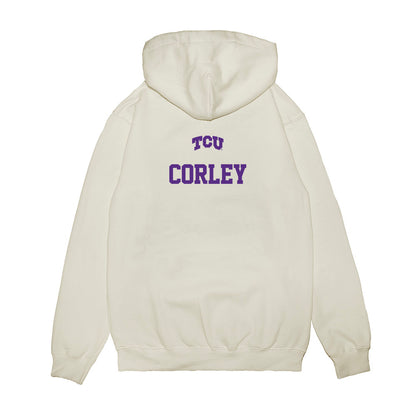 TCU - NCAA Baseball : Logan Corley - USA Raglan Premium Hooded Sweatshirt-1