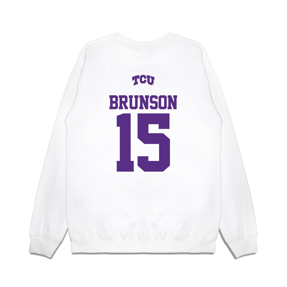 TCU - NCAA Baseball : Chase Brunson - USA Raglan Premium Crewneck Sweatshirt-1