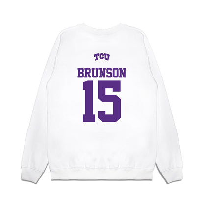 TCU - NCAA Baseball : Chase Brunson - USA Raglan Premium Crewneck Sweatshirt-1