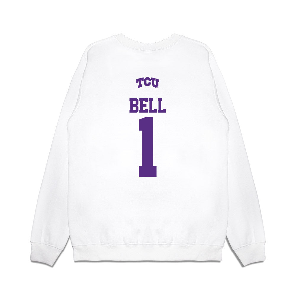 TCU - NCAA Baseball : James Bell - USA Raglan Premium Crewneck Sweatshirt-1
