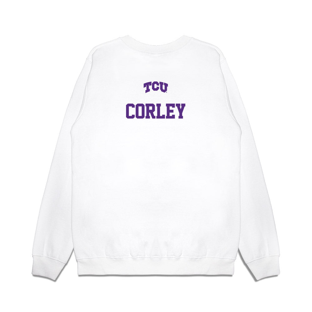 TCU - NCAA Baseball : Logan Corley - USA Raglan Premium Crewneck Sweatshirt-1