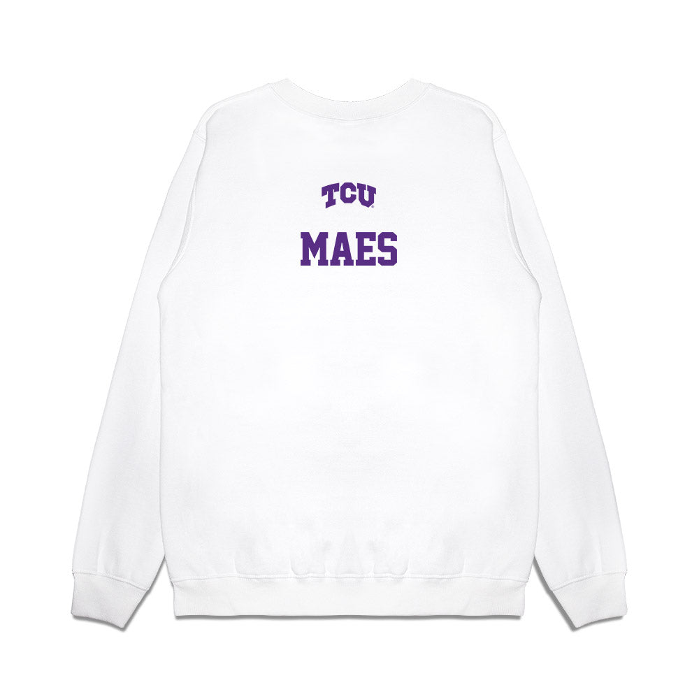 TCU - NCAA Baseball : Bammer Maes - USA Raglan Premium Crewneck Sweatshirt-1