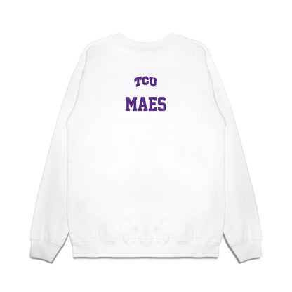 TCU - NCAA Baseball : Bammer Maes - USA Raglan Premium Crewneck Sweatshirt-1