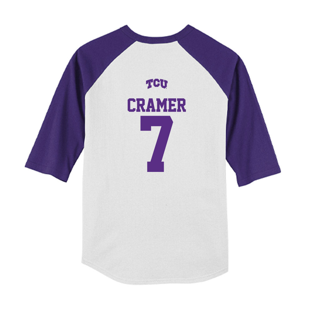 TCU - NCAA Baseball : Cole Cramer - USA Raglan Youth Raglan T-Shirt-1