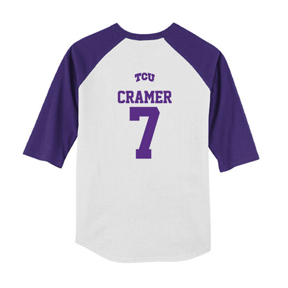 TCU - NCAA Baseball : Cole Cramer - USA Raglan Youth Raglan T-Shirt-1