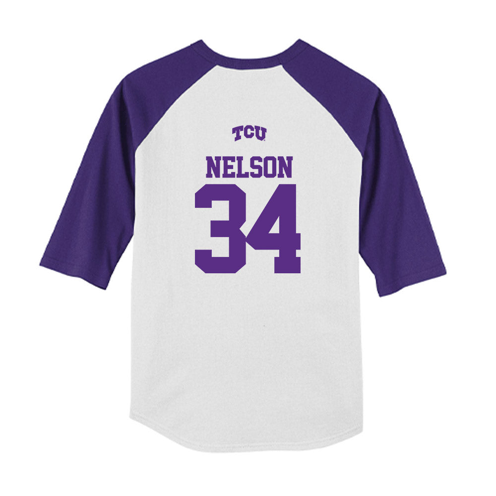 TCU - NCAA Baseball : Cade Nelson - USA Raglan Youth Raglan T-Shirt-1