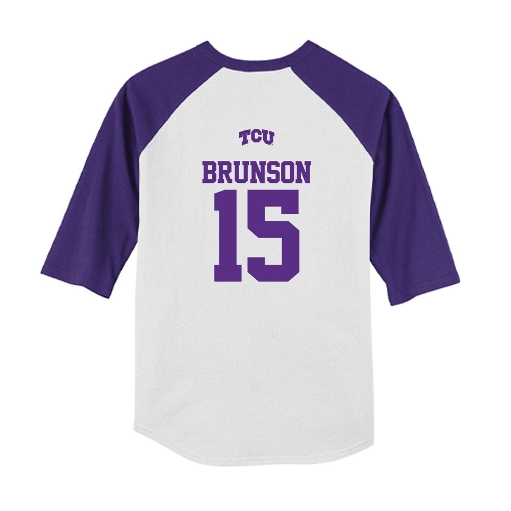 TCU - NCAA Baseball : Chase Brunson - USA Raglan Youth Raglan T-Shirt-1