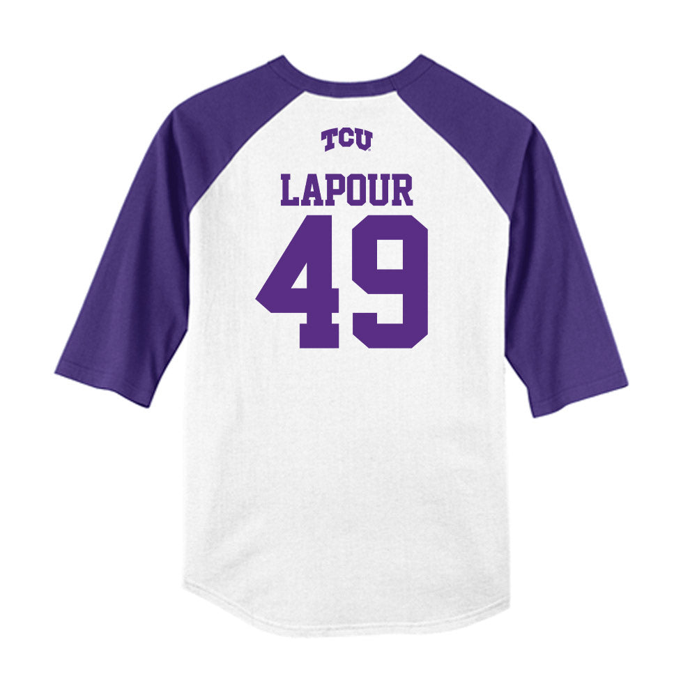 TCU - NCAA Baseball : Tommy LaPour - USA Raglan Raglan Shirt-1