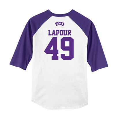 TCU - NCAA Baseball : Tommy LaPour - USA Raglan Raglan Shirt-1