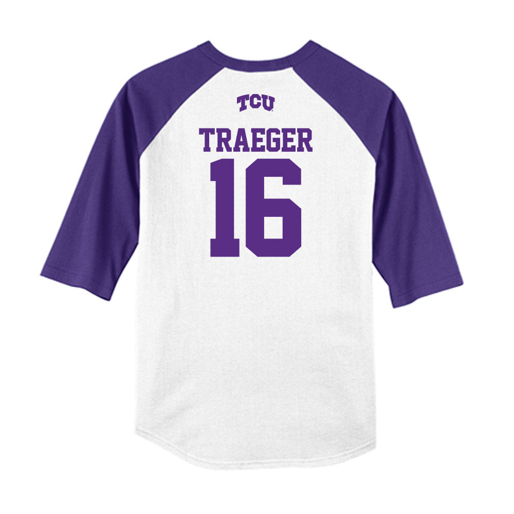 TCU - NCAA Baseball : Nolan Traeger - USA Raglan Raglan Shirt-1