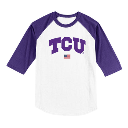 TCU - NCAA Baseball : Michael Catalano - USA Raglan Raglan Shirt-0