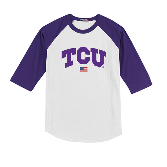 TCU - NCAA Baseball : Noah Franco - USA Raglan Youth Raglan T-Shirt-0