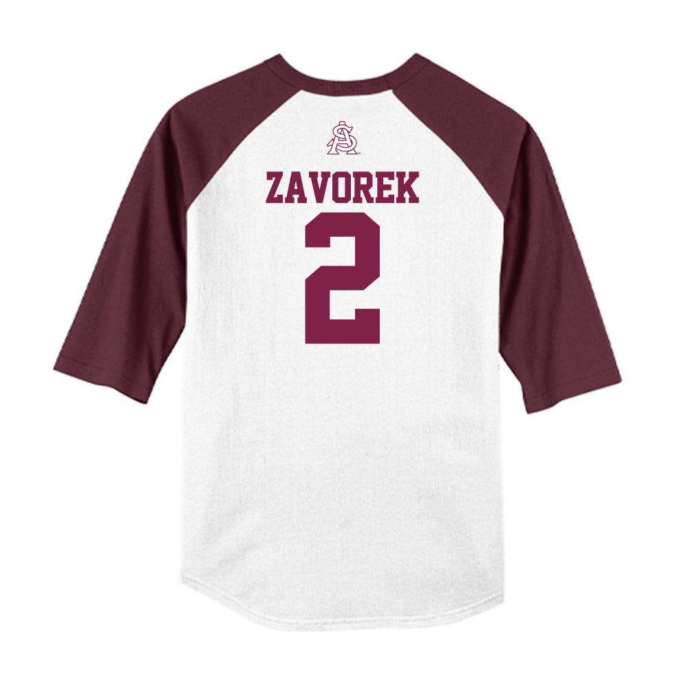Arizona State - NCAA Baseball : Beckett Zavorek - USA Raglan Raglan Shirt-1