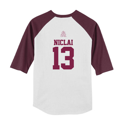 Arizona State - NCAA Baseball : Coen Niclai - USA Raglan Youth Raglan T-Shirt-1