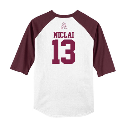 Arizona State - NCAA Baseball : Coen Niclai - USA Raglan Raglan Shirt-1