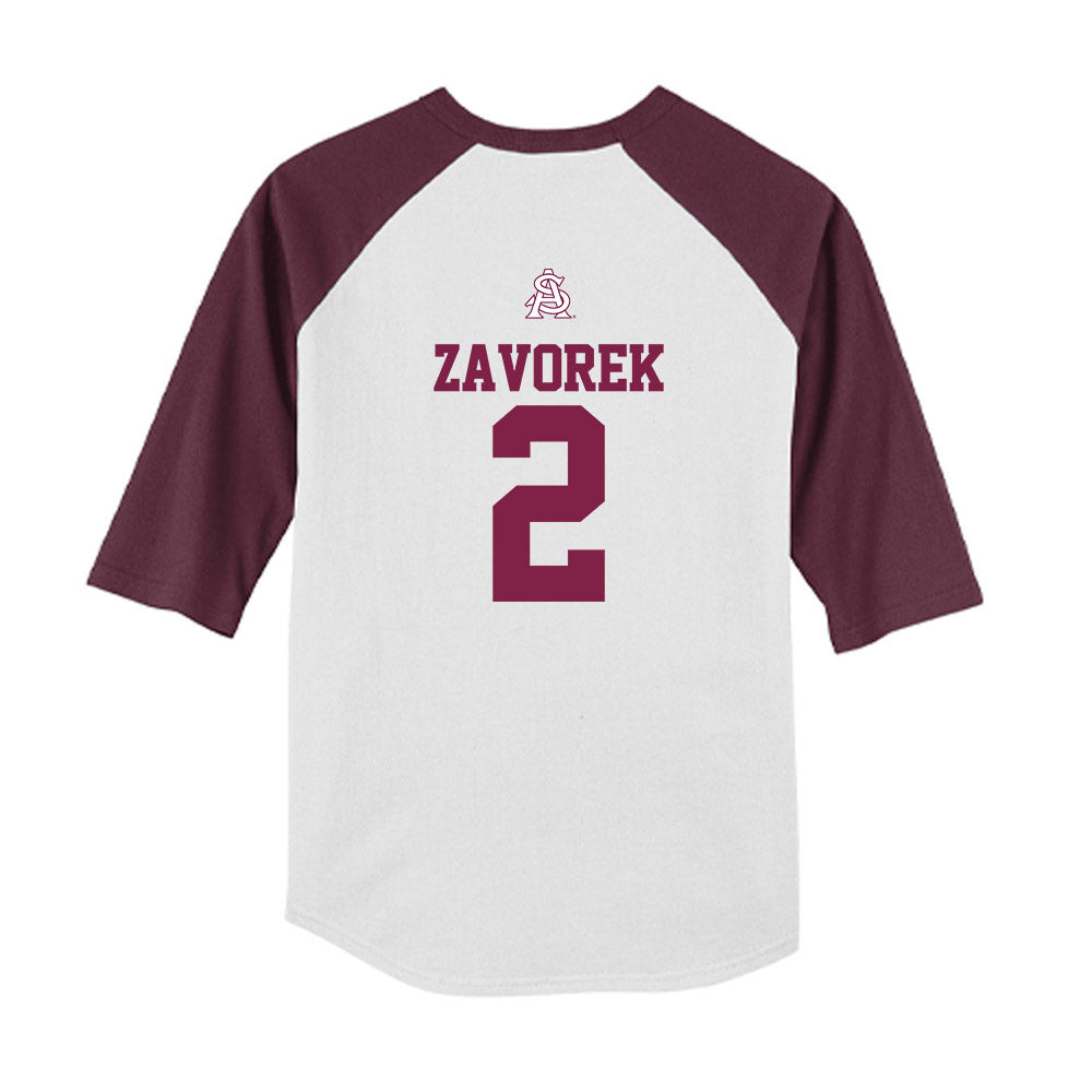 Arizona State - NCAA Baseball : Beckett Zavorek - USA Raglan Youth Raglan T-Shirt-1