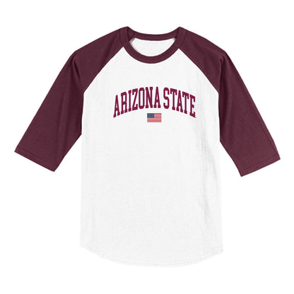 Arizona State - NCAA Baseball : Jaden Alba - USA Raglan Raglan Shirt-0