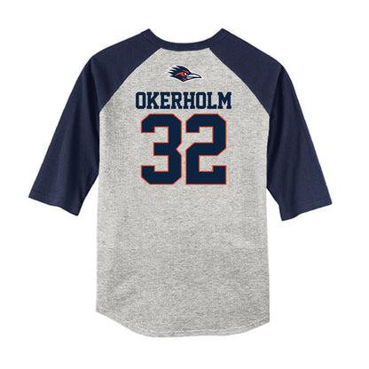 UTSA - NCAA Baseball : Christian Okerholm - USA Raglan Raglan Shirt-1