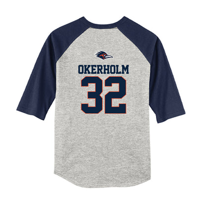 UTSA - NCAA Baseball : Christian Okerholm - USA Raglan Youth Raglan T-Shirt-1