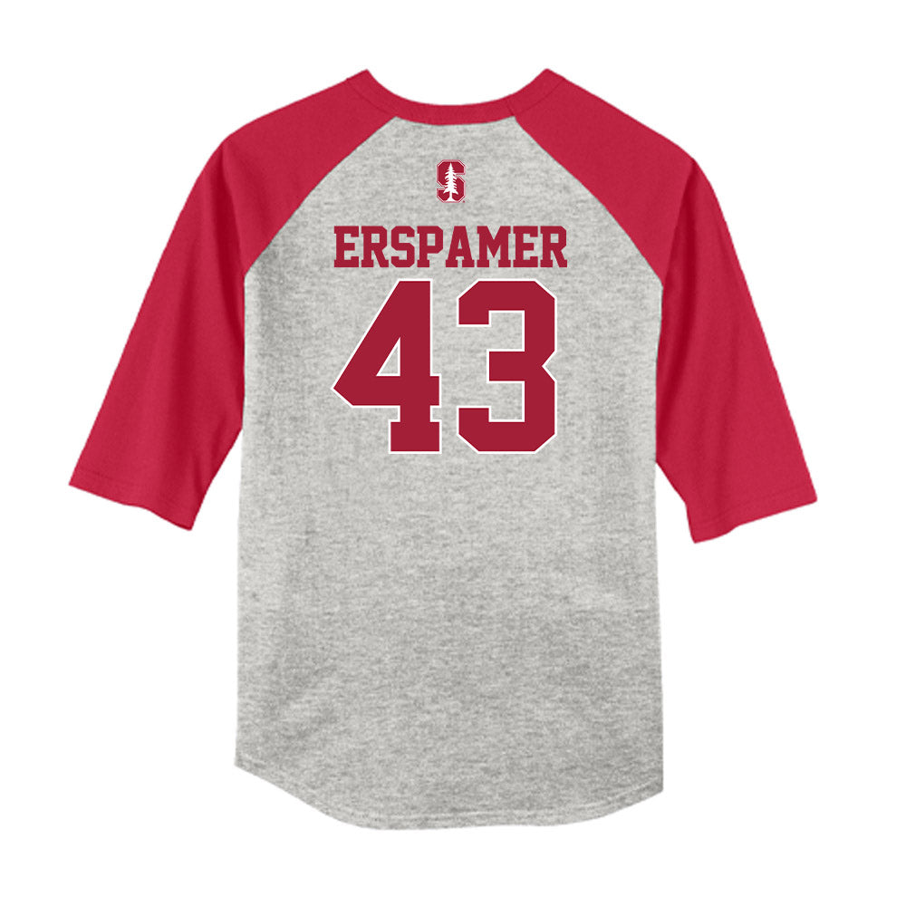 Stanford - NCAA Baseball : Mike Erspamer - USA Raglan Raglan Shirt-1