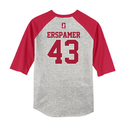 Stanford - NCAA Baseball : Mike Erspamer - USA Raglan Raglan Shirt-1