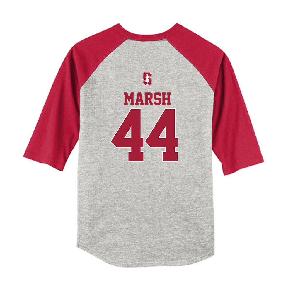 Stanford - NCAA Baseball : Quinten Marsh - USA Raglan Youth Raglan T-Shirt-1